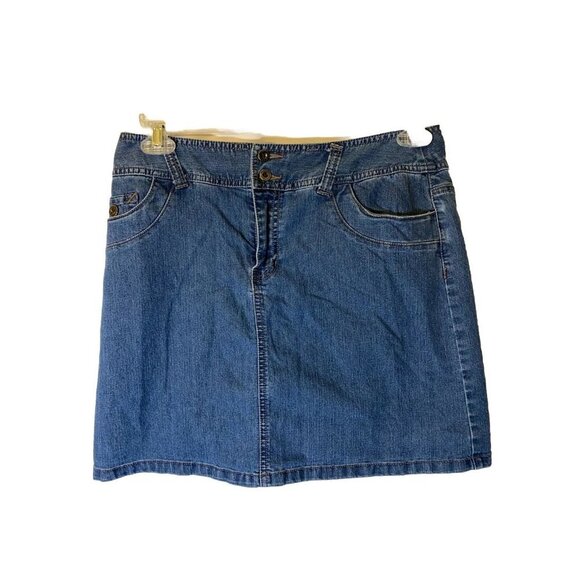 SONOMA WOMENS DENIM JEAN MINI SKIRT SHORT SIZE 8 STRETCH ALINE Medium - Picture 1 of 2